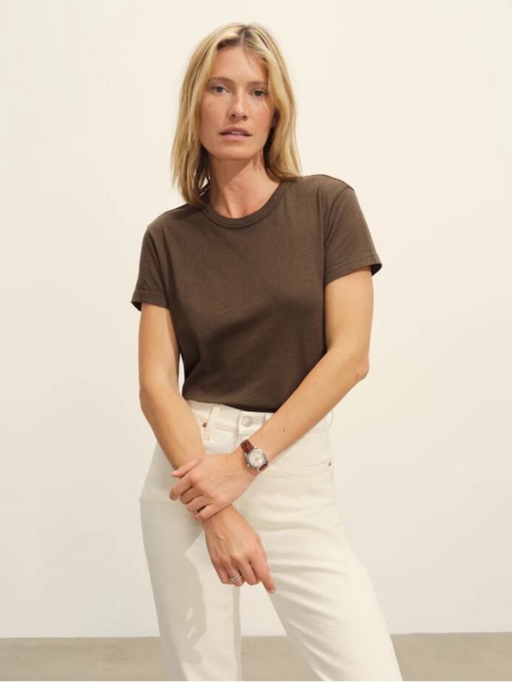 Buck Mason Women’s Slub Cotton Classic Fit Easy Crew Tee T-Shirt